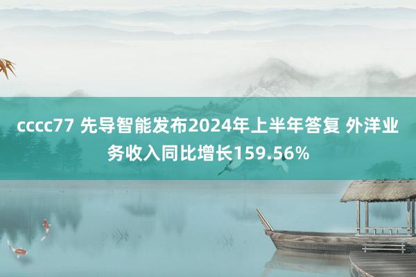 cccc77 先导智能发布2024年上半年答复 外洋业务收入同比增长159.56%