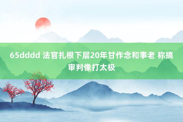 65dddd 法官扎根下层20年甘作念和事老 称搞审判像打太极