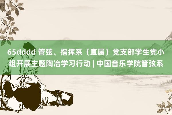 65dddd 管弦、指挥系（直属）党支部学生党小组开展主题陶冶学习行动 | 中国音乐学院管弦系